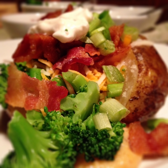 What toppings are the healthiest for a baked potato bar?