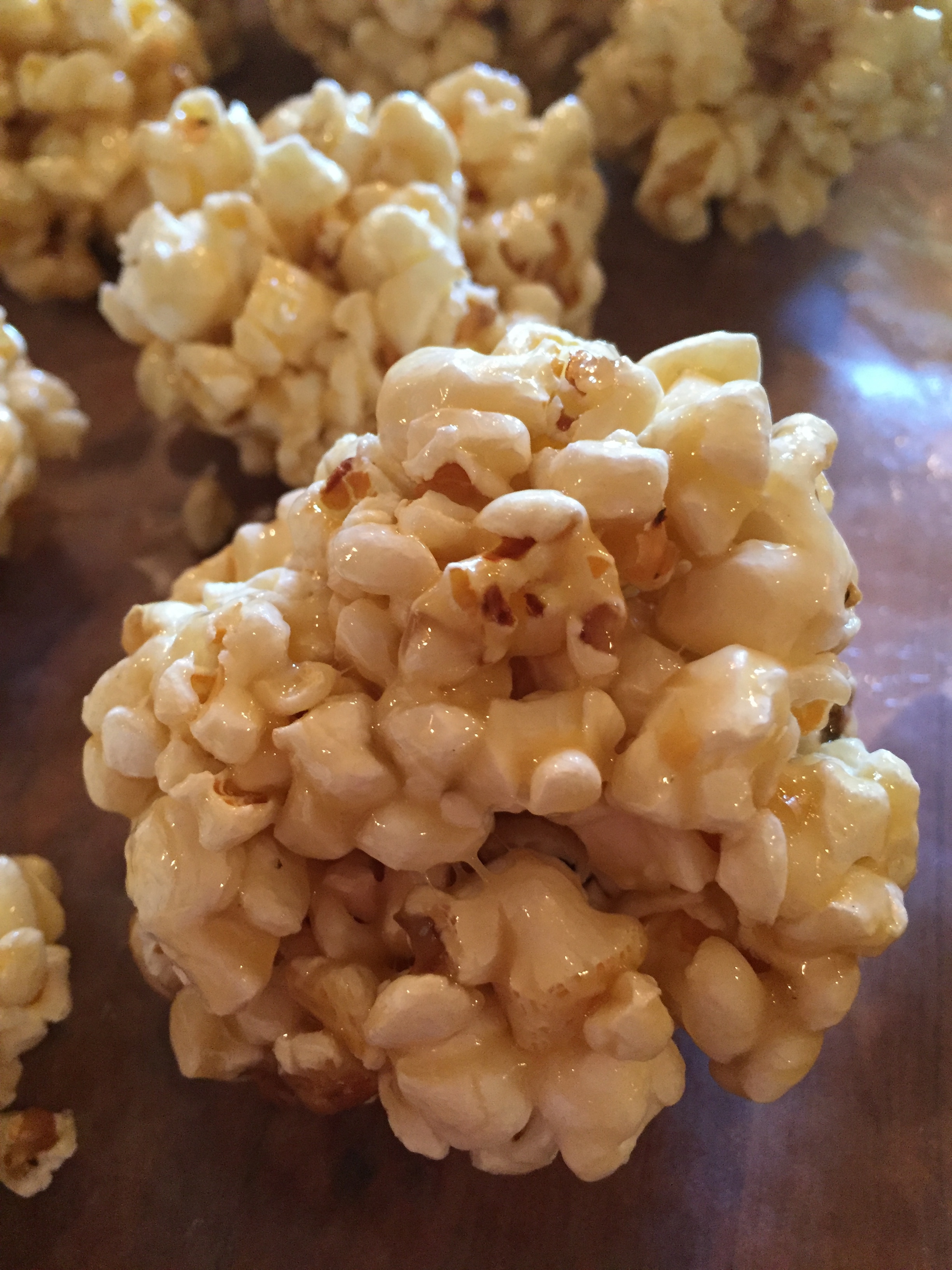 Caramel popcorn balls | The Gingham Apron