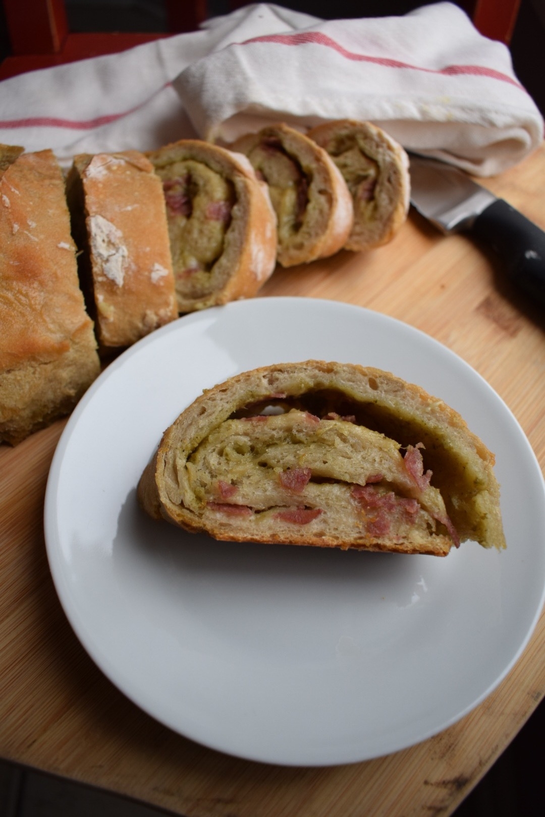 Stuffed Italian Meat and Cheese Bread The Gingham Apron