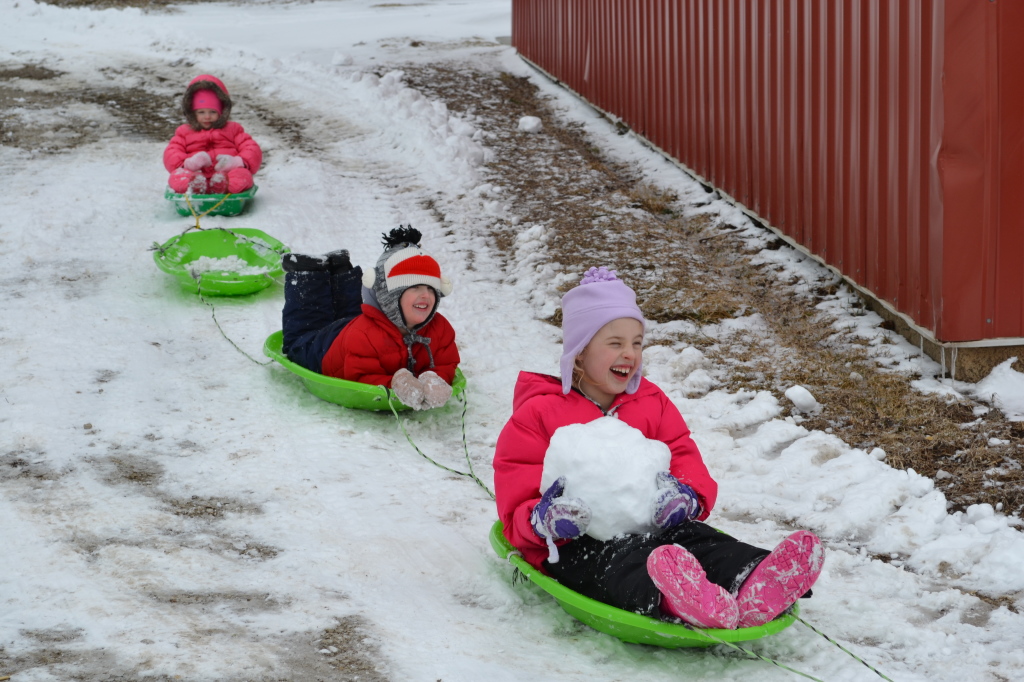 sled train on christmas