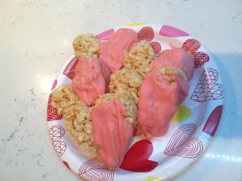 Valentine's rice krispy treats