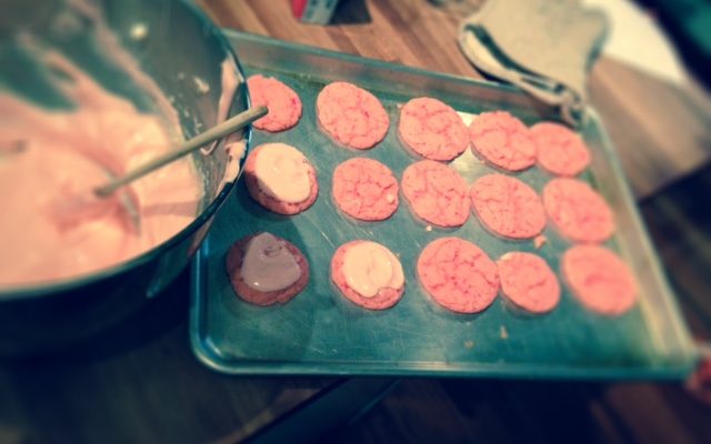 strawberry cookies with cream cheese frosting