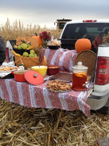 A tailgating party spread 