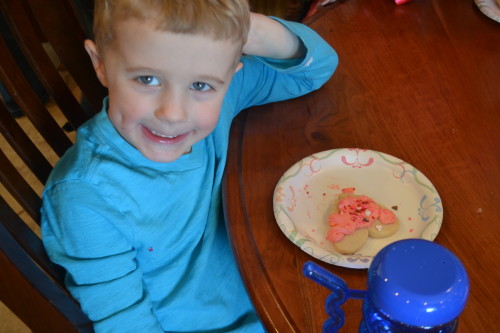"I think this is my 4th cookie...Yummy!" says Matthew