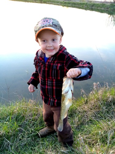 Proud little fisherman!