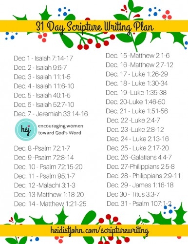 December Scripture Writing 