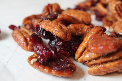 Candied Pecans with Cranberries