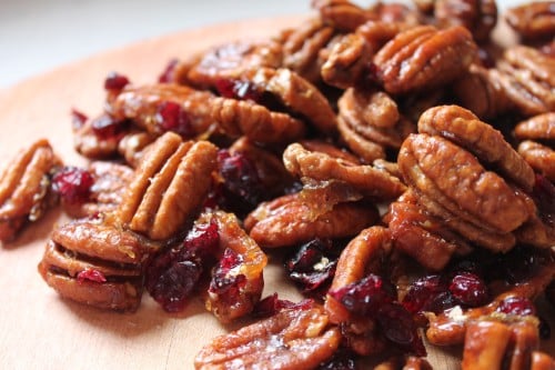 Candied Pecans with Cranberries