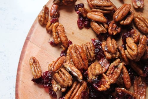 Candied Pecans with Cranberries