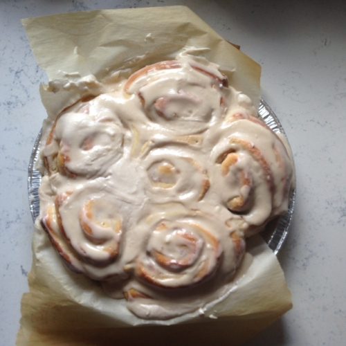 one hour cinnamon rolls with maple frosting