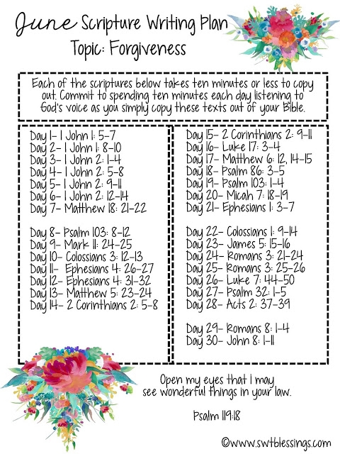 June Scripture Writing Plan