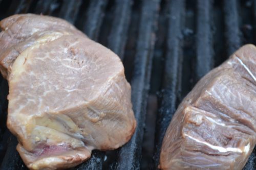 beef fillets on the grill