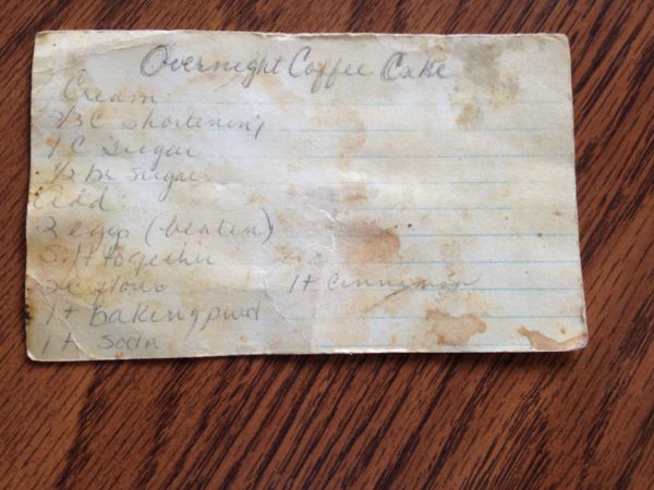 Overnight Coffee Cake (and a Stained Recipe Card) | The Gingham Apron