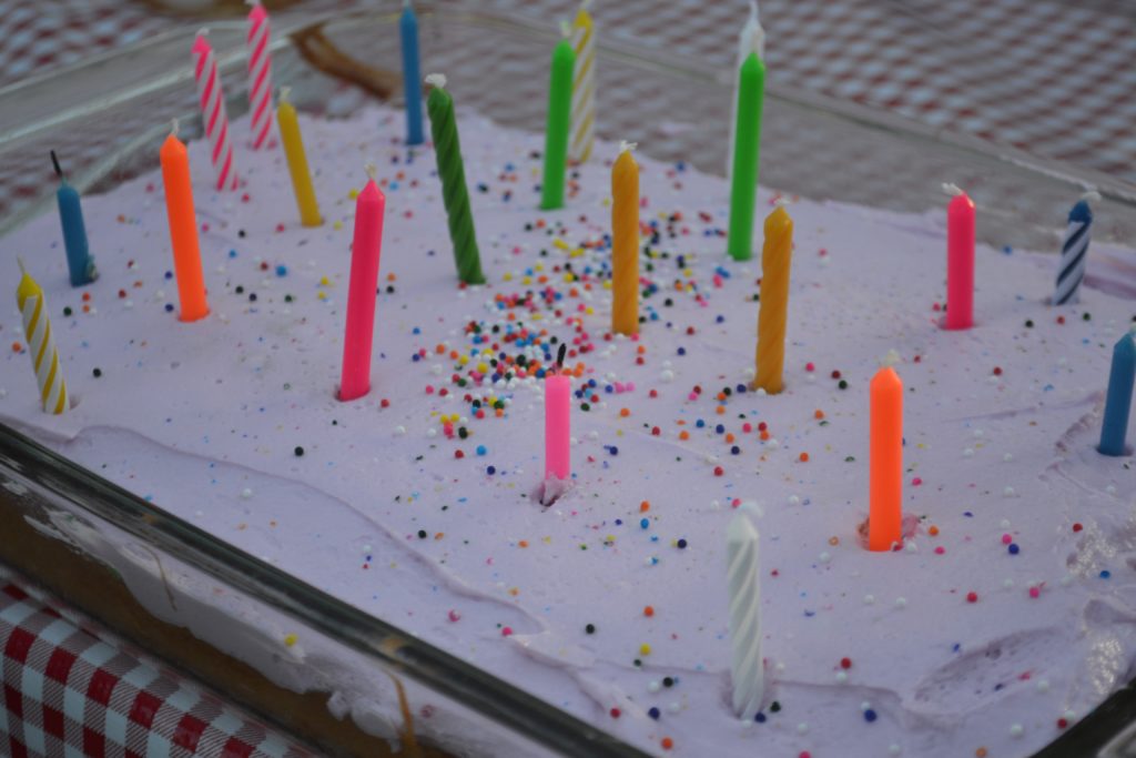 Birthday cake with decorator's frosting