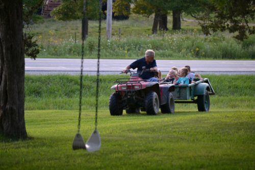 Granda giving another thrilling cart ride.