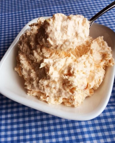 Old fashioned pineapple fluff with pimento cheese