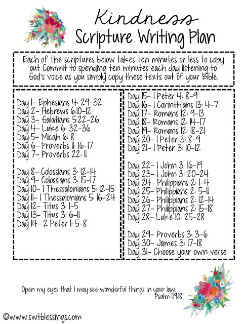 October Scripture Writing Plans from Sweet Blessings 