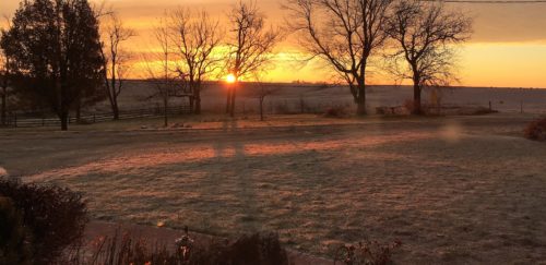 winter sunrise in Iowa
