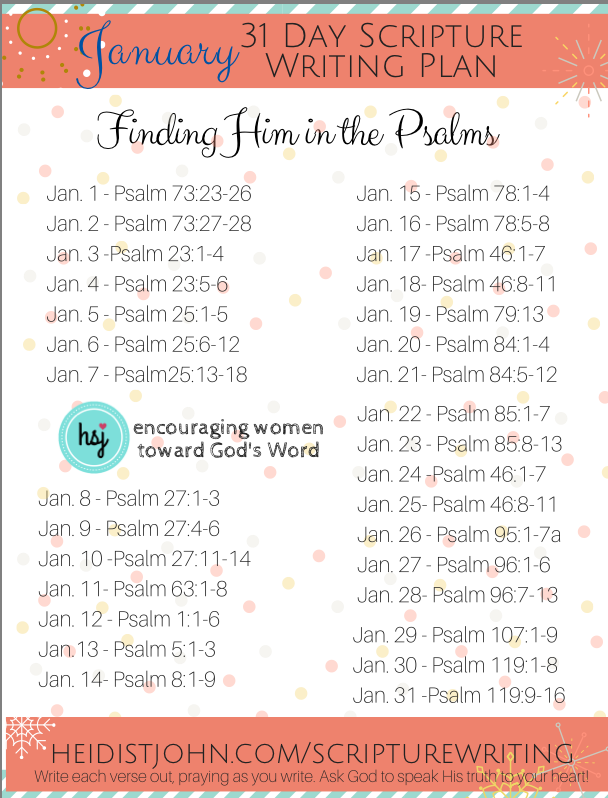 January Scripture Writing from The Busy Mom