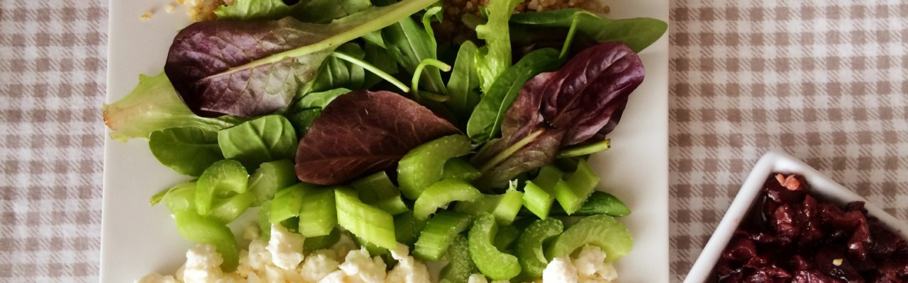 mediterranian quinoa salad w/ olive dressing
