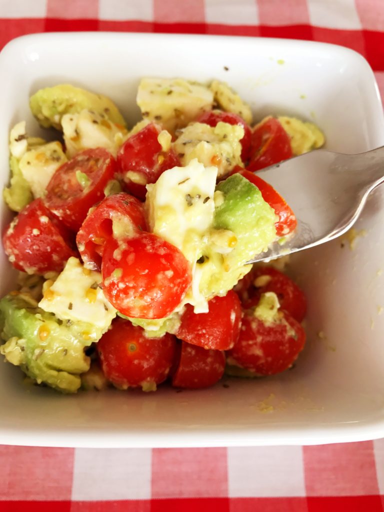 Avocado, tomato, mozzarella salad