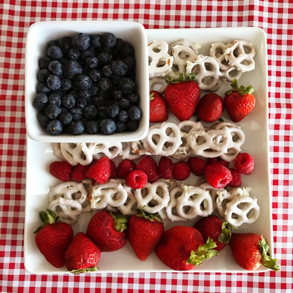Flag fruit dessert platter