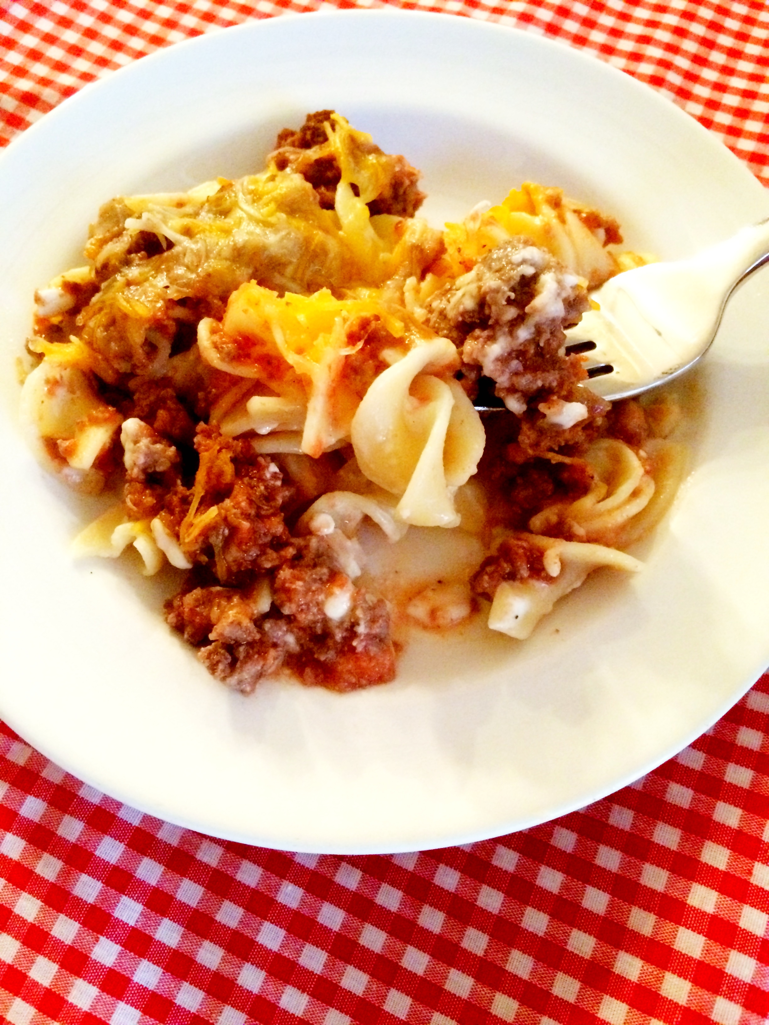 Sour Cream Hamburger and Noodle Bake The Gingham Apron