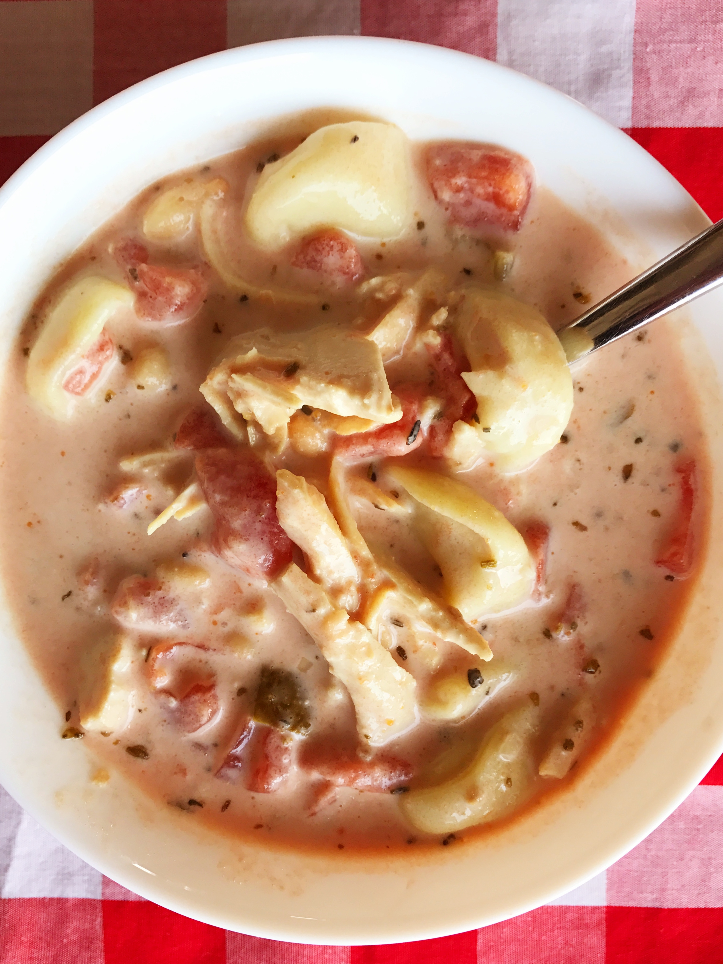 Tuscan Tortellini and chicken soup