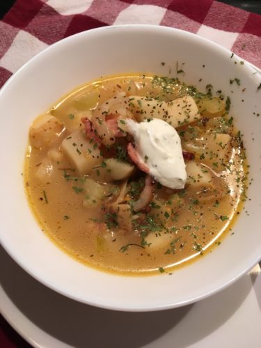 The Easiest Hashbrown and Ham Soup