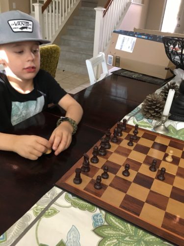 Matthew playing chess
