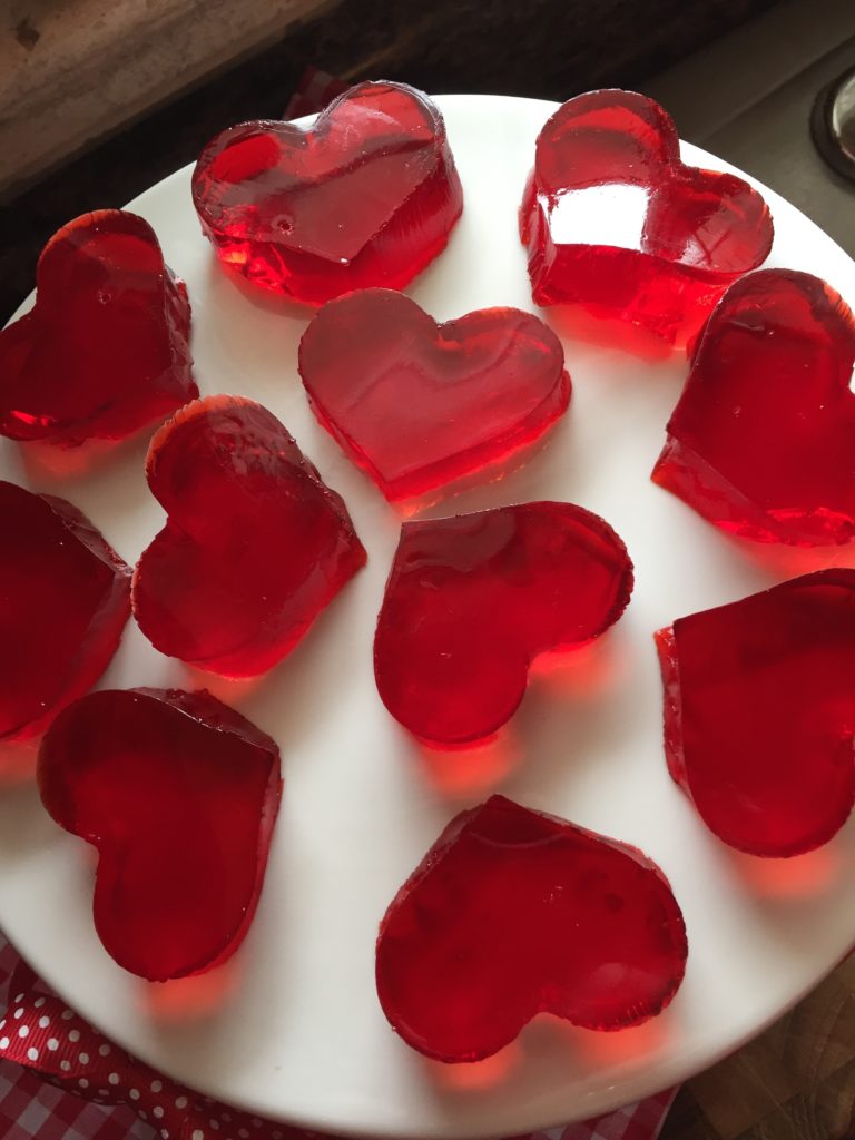 Valentine's Jello Jiggler Hearts
