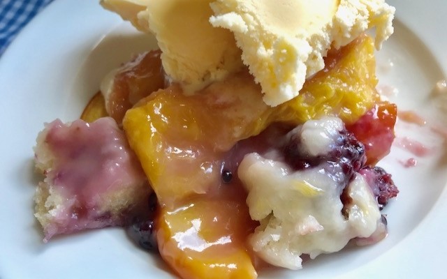 Peach Blackberry Cobbler