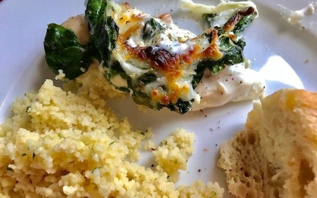 Chicken, Cheese, and Spinach Dish