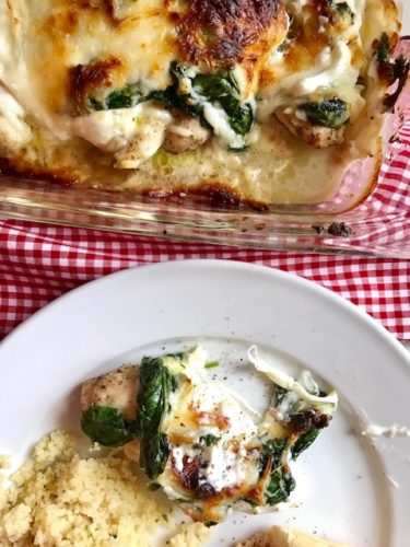 Chicken, Cheese, and Spinach Dish