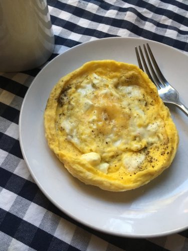 Low-carb, keto, microwave omelet