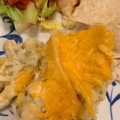 Salsa Verde Chicken Tortilla Casserole