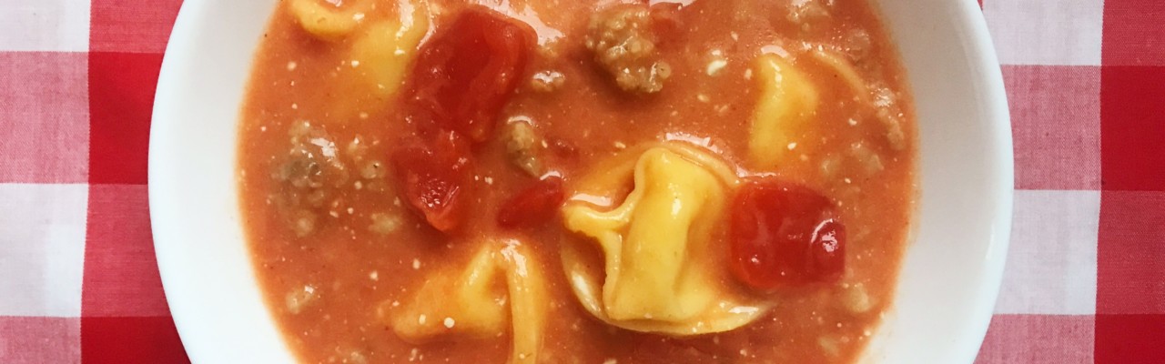 Tomato, Sausage & Tortellini Soup
