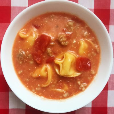 Tomato, Sausage & Tortellini Soup