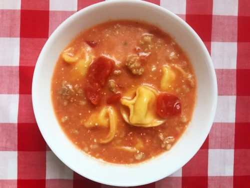 Tomato, Sausage & Tortellini Soup