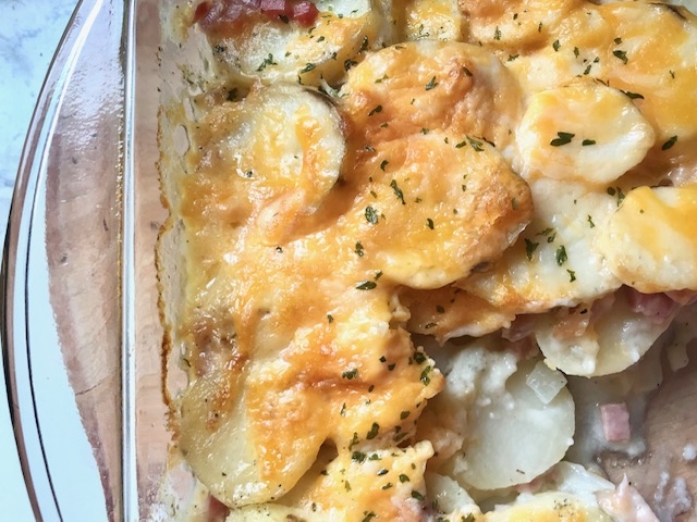 Scalloped Potatoes and Ham | The Gingham Apron