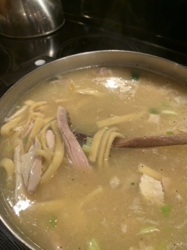 Creamy Chicken Noodle Soup{from rotisserie chicken}