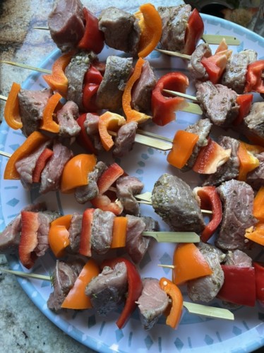 Greek Beef and Steak Kabobs